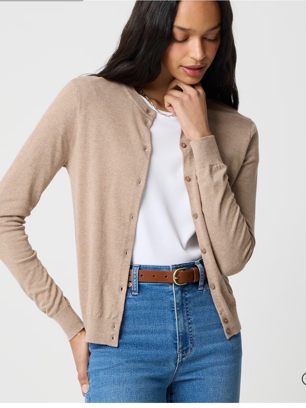 J. Crew
classic cardigan
100% cotton
Medium
Heather Mushroom